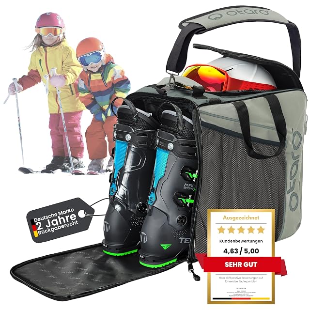 Bolsa de botas de esquí infantil Otaro gris claro, 27 litros