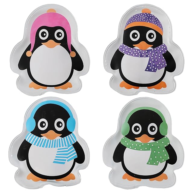 Juego Cepewa de cuatro calentadores de bolsillo con forma de pingüino