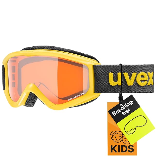 Gafas de esquí infantiles uvex speedy pro en amarillo y negro con lente lasergold