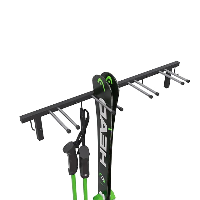 Riel de ganchos para esquís QLS Handels S3 negro, 83 cm