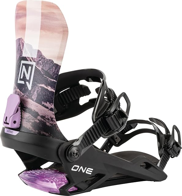 Fijación de snowboard Nitro One negra con plantilla inclinada