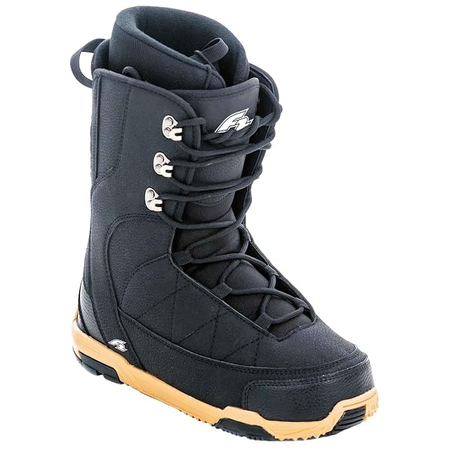 Bota blanda de snowboard F2 Concept negra con ganchos metálicos de cordaje